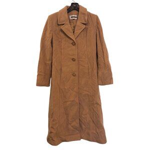 Kristen Blake Camel Long Wool Blend Coat Size 4 Italian Fabric Womens